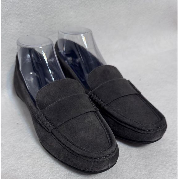 Donald Pliner Fritt Gray Suede Loafers Size 9M Classic Old Money Dark Academia‎ - Picture 1 of 9
